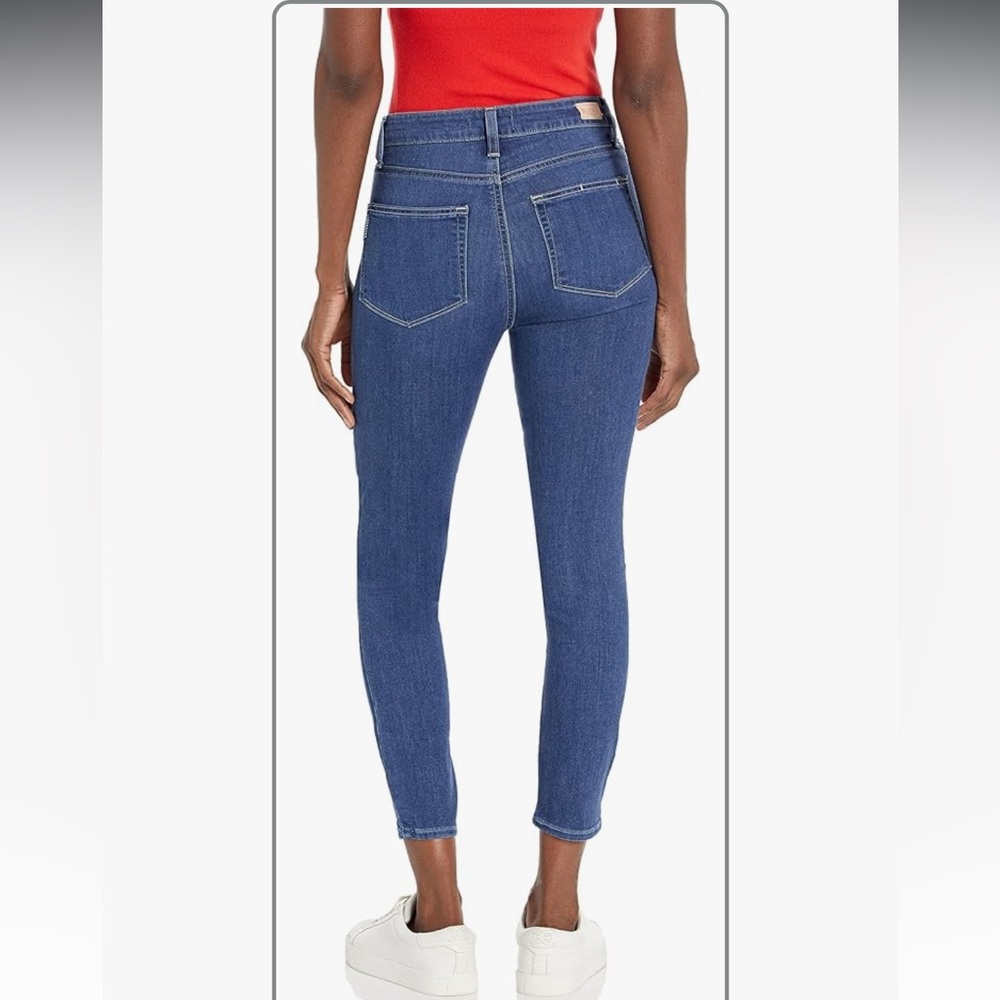 New Paige Hoxton Crop Rollup Jeans size 24 mid rise ankle distressed elektra